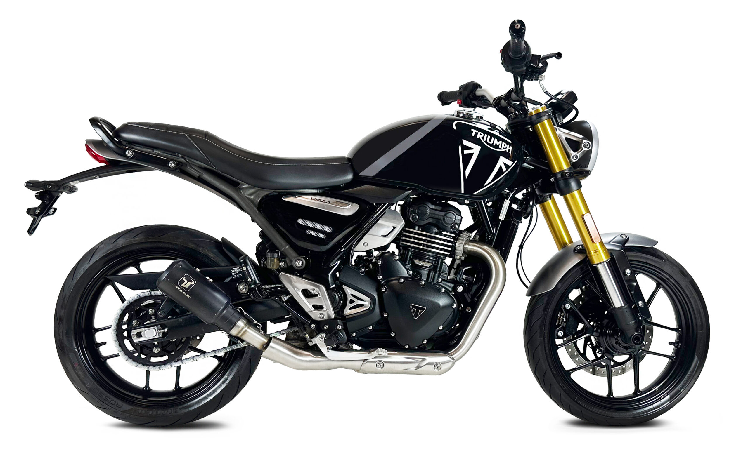 Silencieux IXRACE MK2 noir Triumph Speed-Scrambler 400 (2024-2025) homologué - vue 2