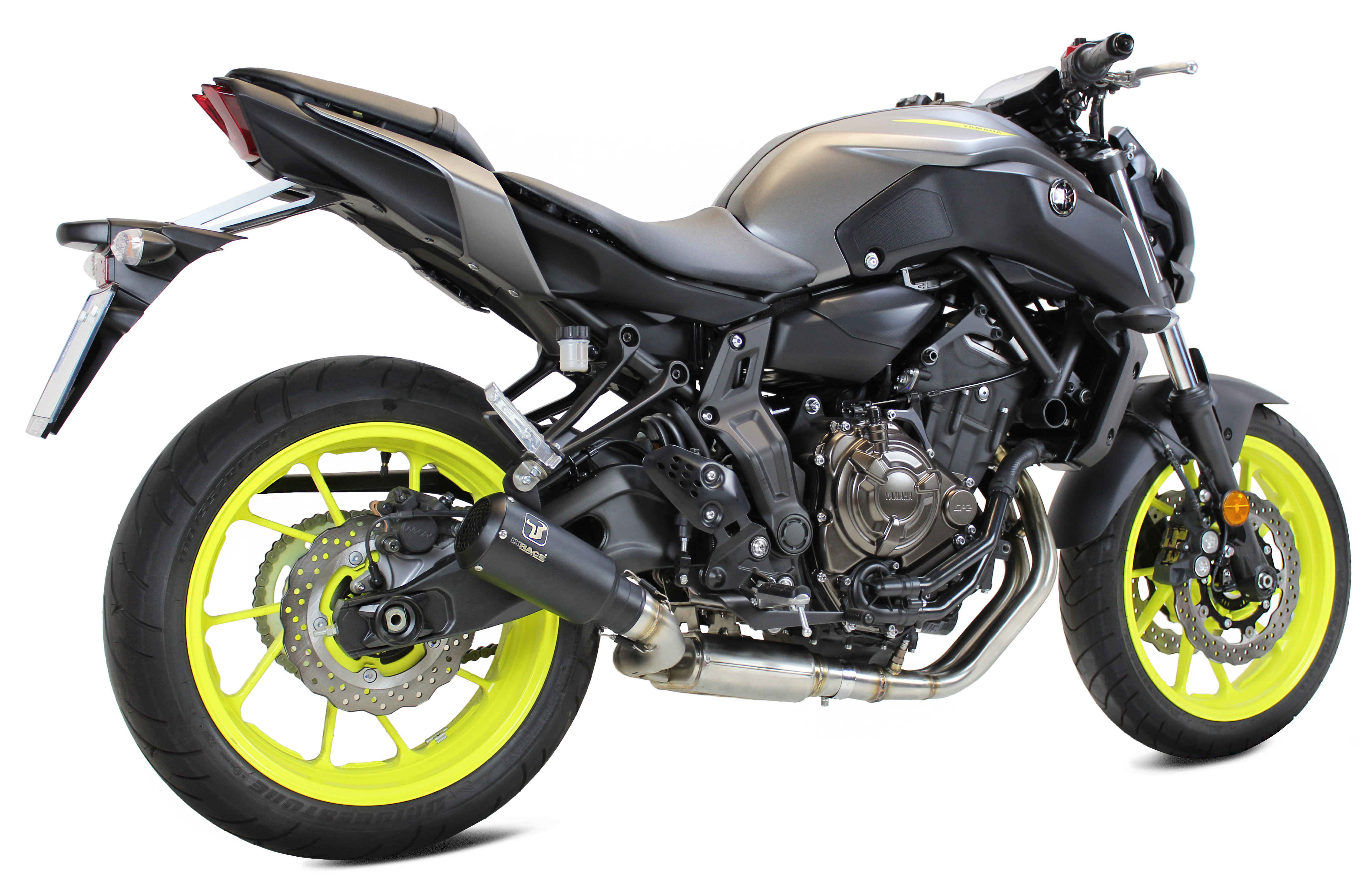 Silencieux Ixrace MK2 inox noir Yamaha MT-07 2014-2020 - vue 2