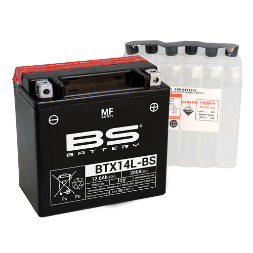 Batterie BTX14L-BS avec pack acide BS BATTERY