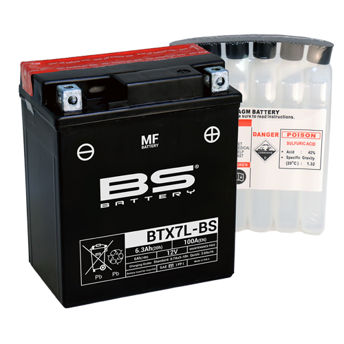 Batterie BTX7L-BS avec pack acide BS Battery