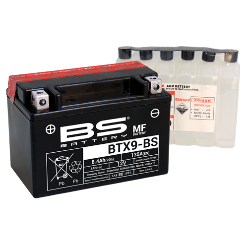 Batterie BTX9-BS avec pack acide BS BATTERY