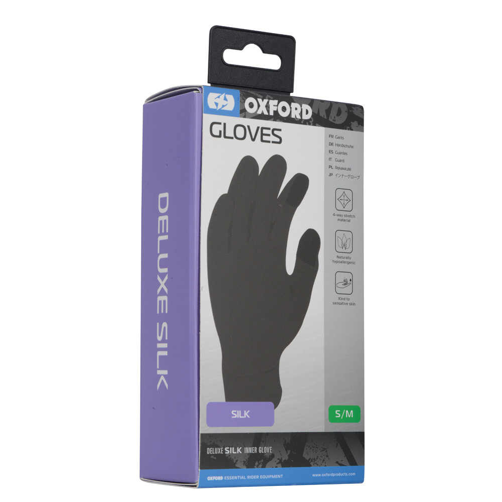 Sous-gants Deluxe Soie Noir S/M OXFORD - vue 2