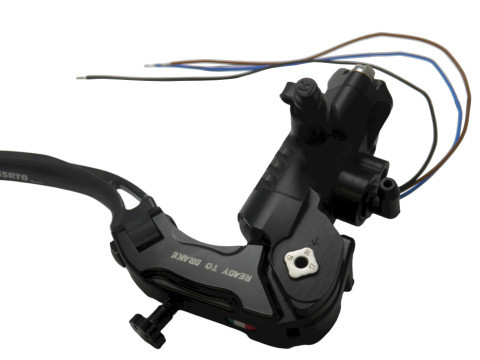 Maître-cylindre de frein PRS 19 x 17-18-19 levier COURT articulé NOIR (bouton+levier) ACCOSSATO (BREMBO 110.C740.10) - vue 3
