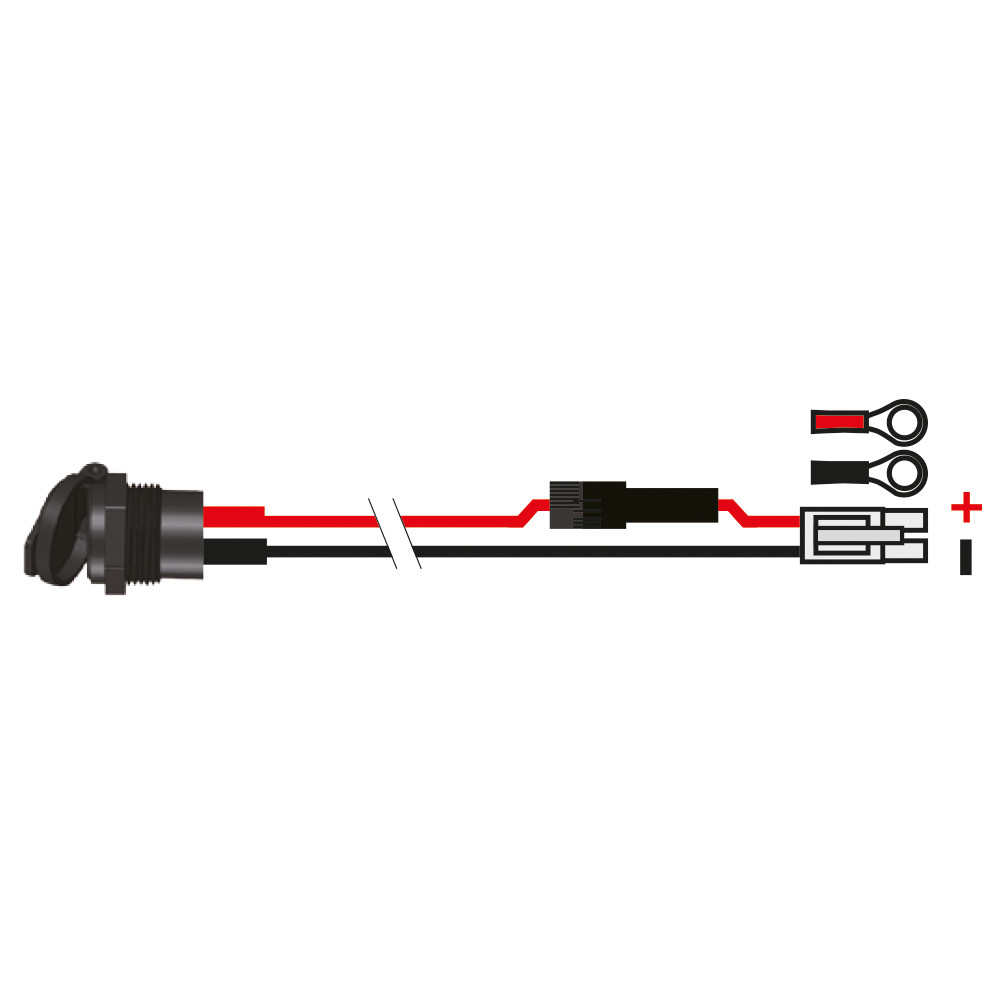 Prise SAE/DIN 12V avec harnais fusé 10A OXFORD - vue 2