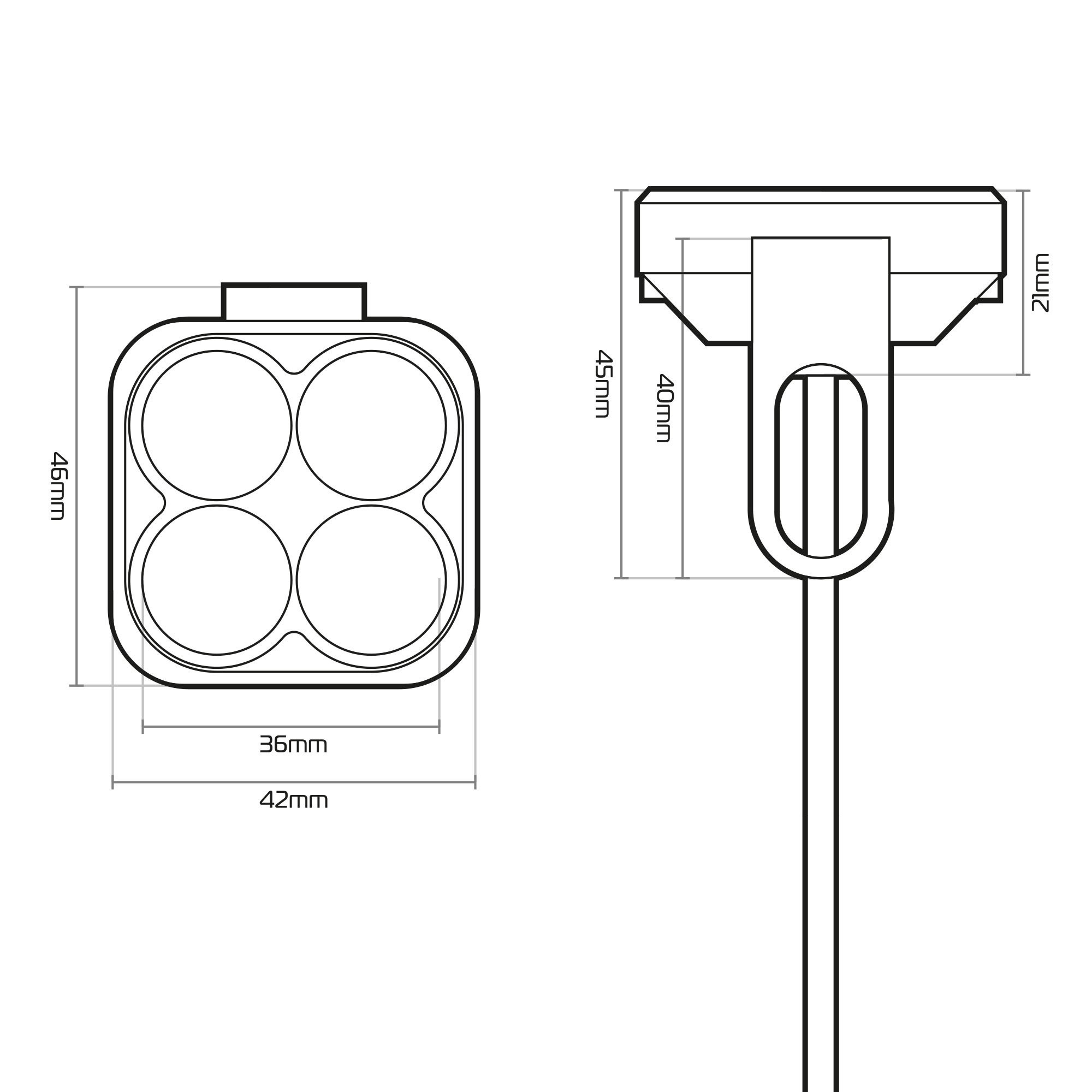 Feu additionnel Spot Satellite Lenticulaire Cube Light Oxford - vue 3