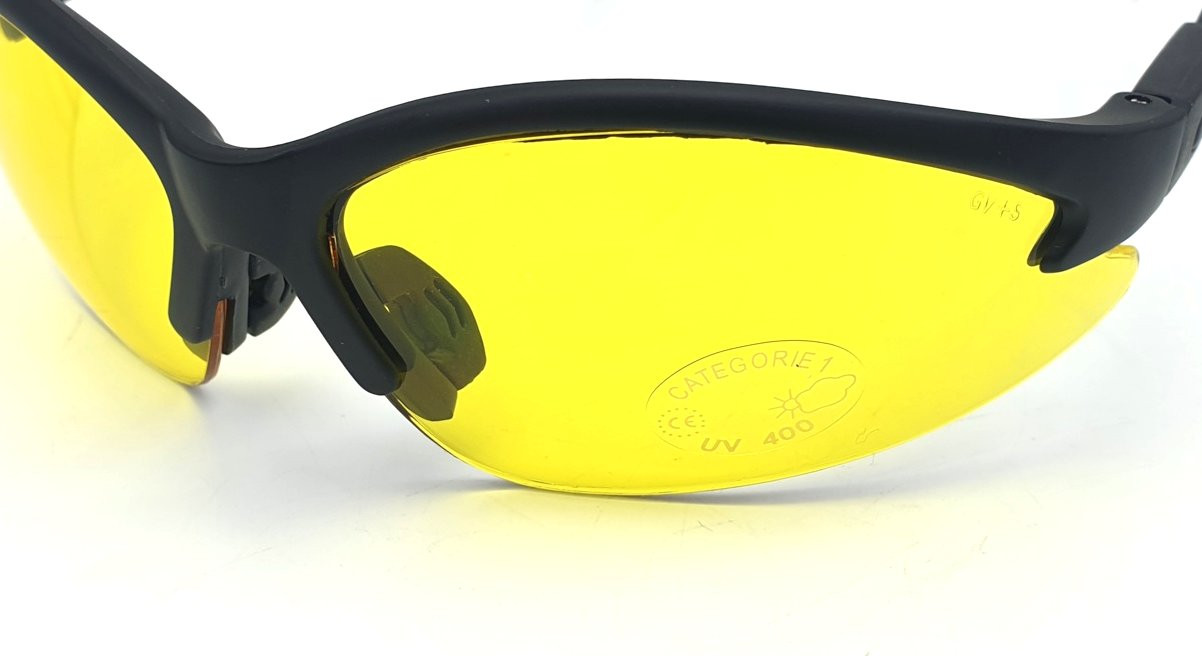 Lunettes de soleil moto BRAZOLINE COUGAR verres jaunes incassables UV400 - vue 2