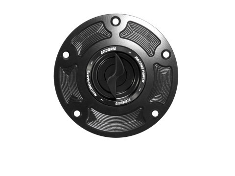 Bouchon de réservoir de carburant Accossato noir aluminium usiné CNC avec fermeture rapide Ducati