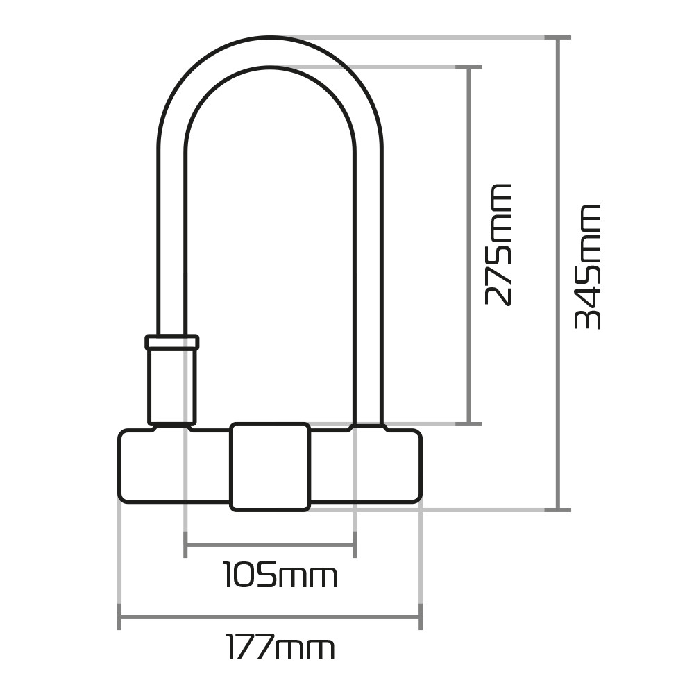 Magnum Duo U-lock (315mm x 170mm) with Bracket & Cable 1.2m x 12mm OXFORD - vue 3