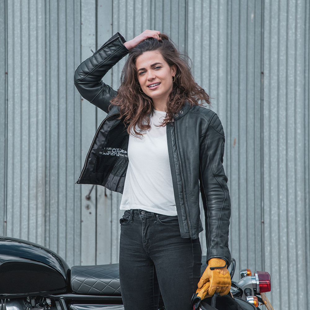 Veste moto cuir Beckley WS femme noir OXFORD - vue 3