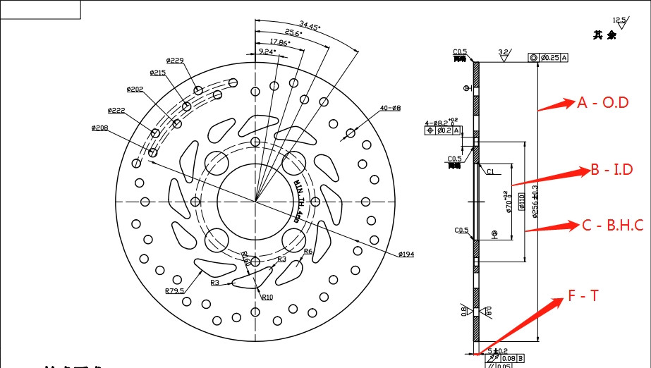Disque de frein arrière 220 mm MTX DISC pour Triumph - vue 3