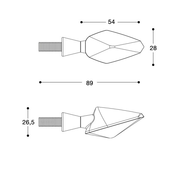 Clignotants Barracuda Miniviper LED noirs - vue 3