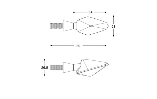 Clignotants Barracuda Miniviper LED noirs - vue 4