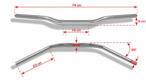 Guidon Barracuda 28 mm section variable noir - vue 2