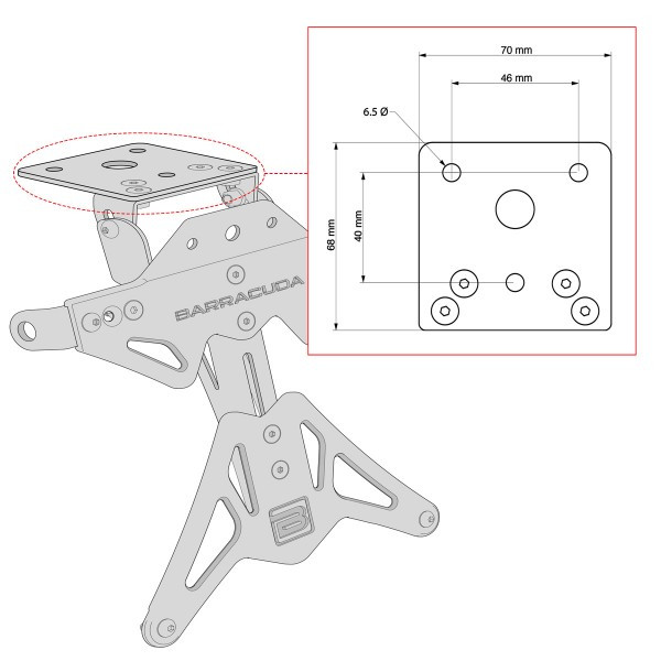 Support de plaque universel Barracuda - vue 3