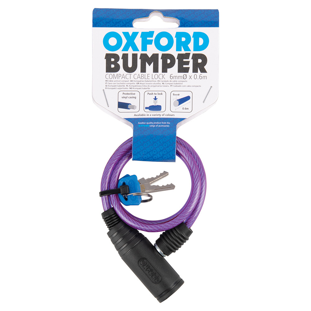 Antivol câble Bumper OXFORD 6 mm x 600 mm violet - vue 2