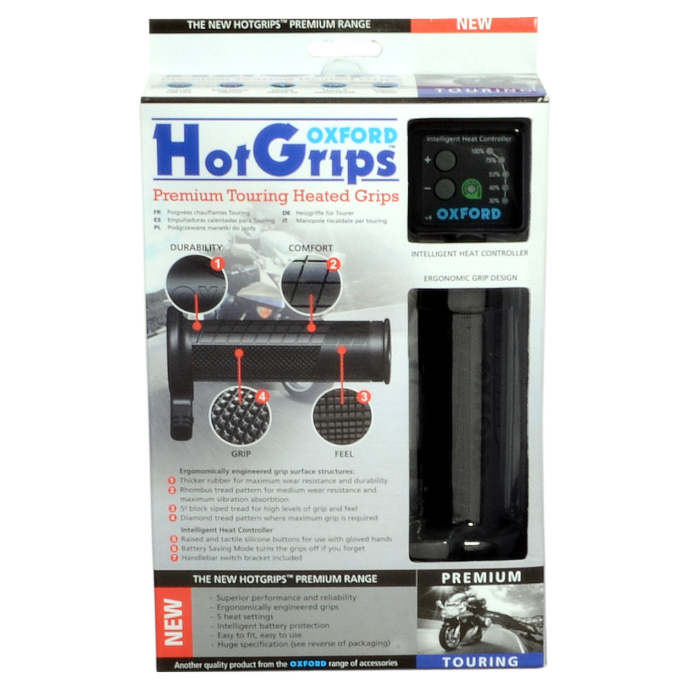 Poignées chauffantes OXFORD Hotgrips PRO Premium Touring avec commutateur V8