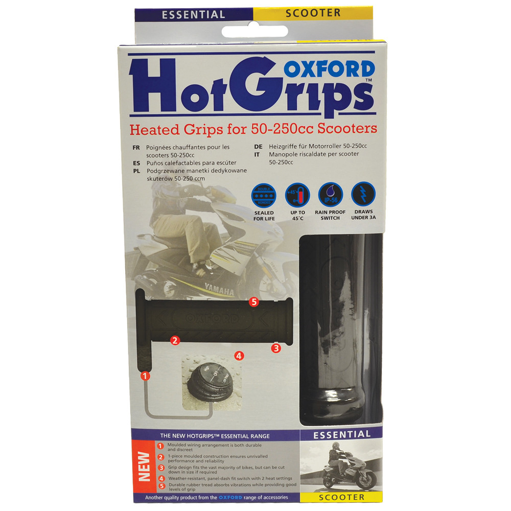 OXFORD Hotgrips Poignées Chauffantes Scooter avec commande au guidon - vue 2