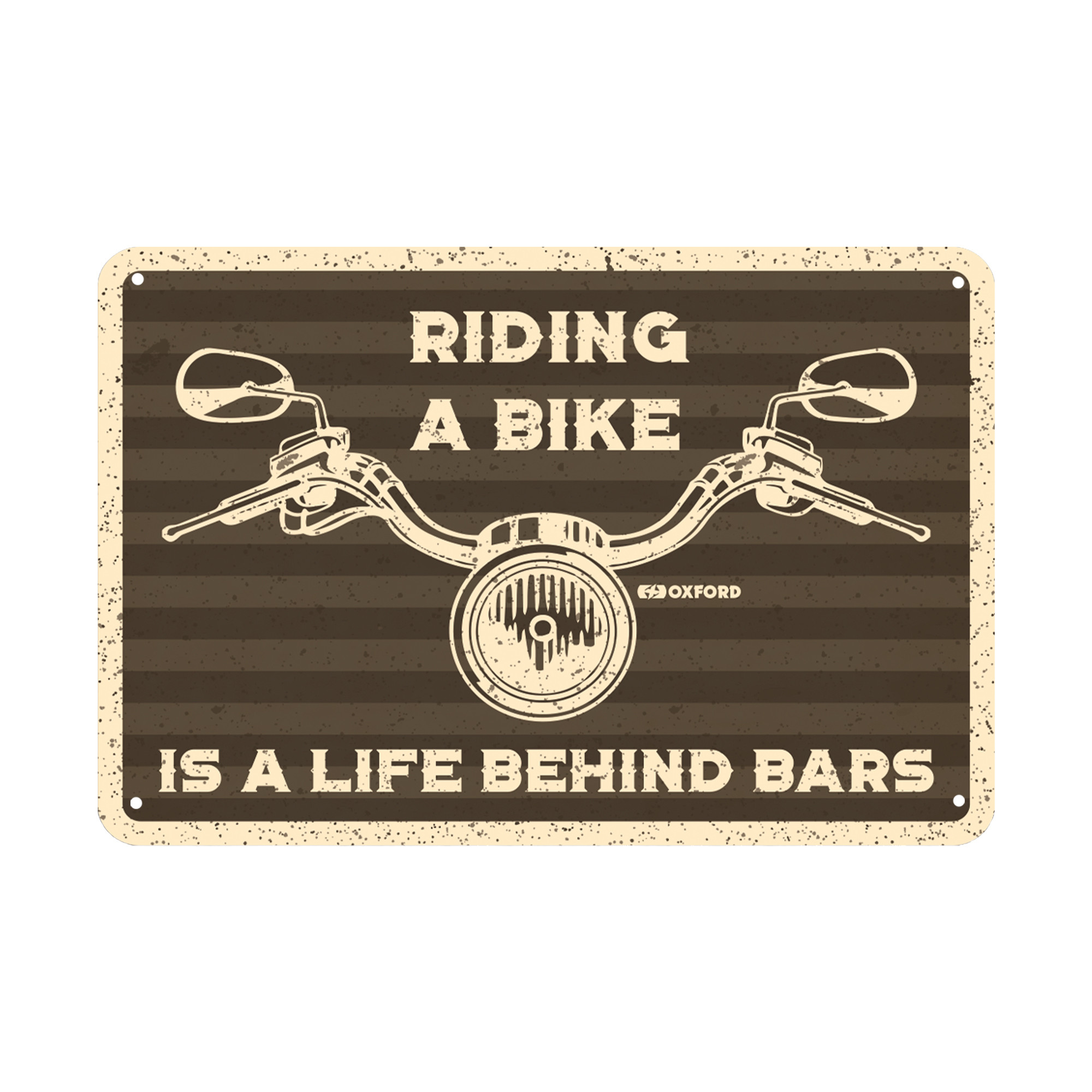 Plaque Métallique Garage RIDING A BIKE OXFORD