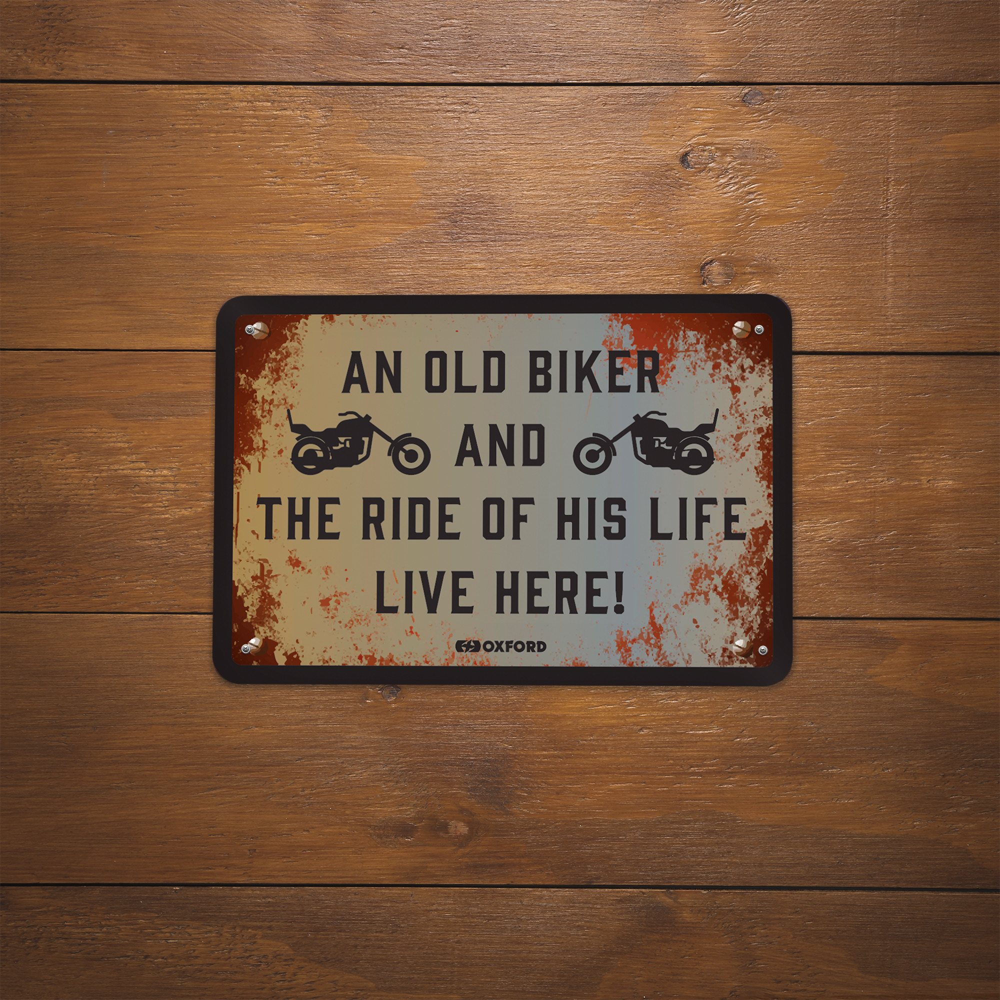 Plaque métallique garage OXFORD The Ride of His Life Live Here - vue 2