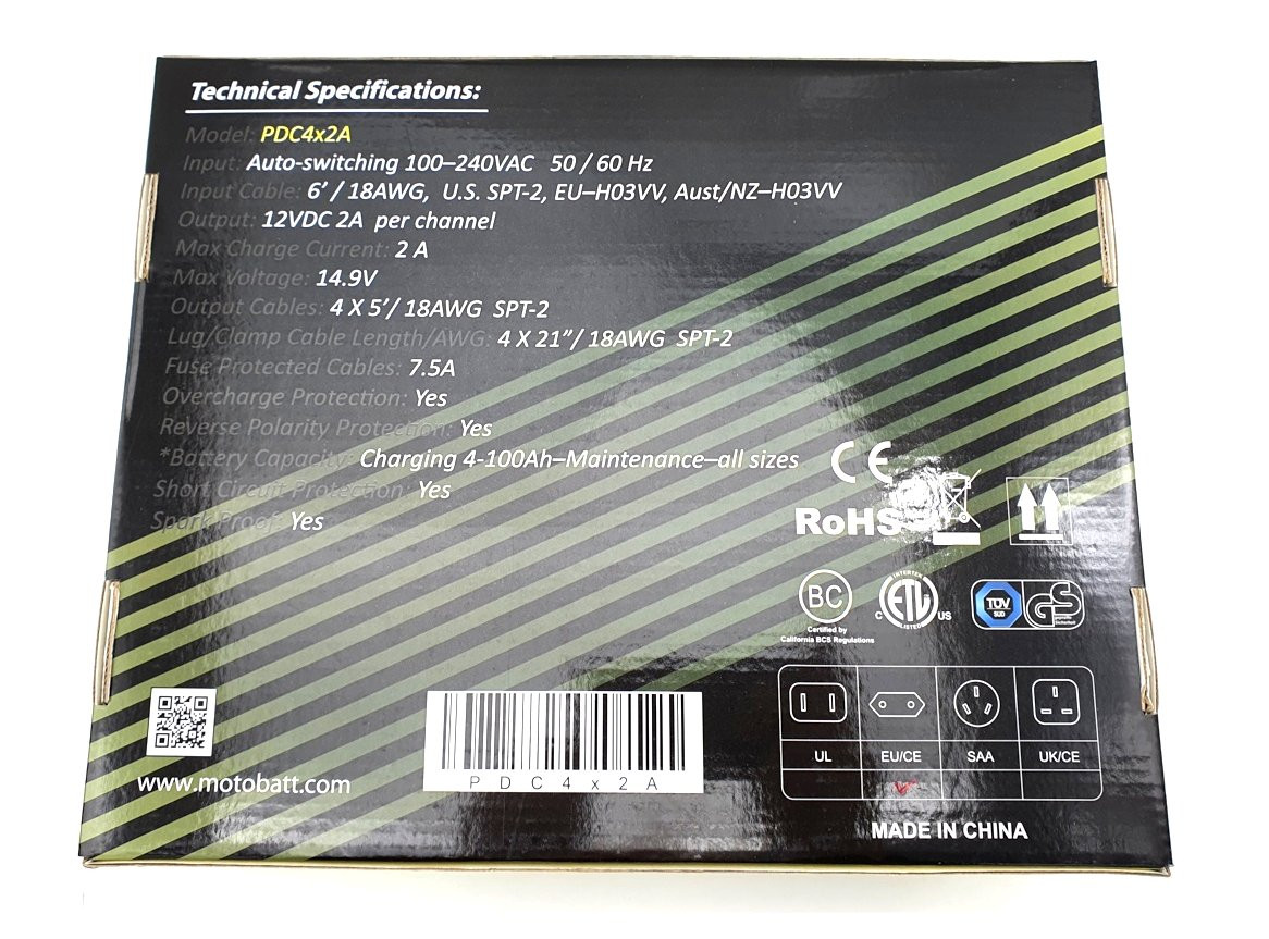 MOTOBATT Chargeur de batterie série PDC pour 4 batteries PDC4X4A - vue 3