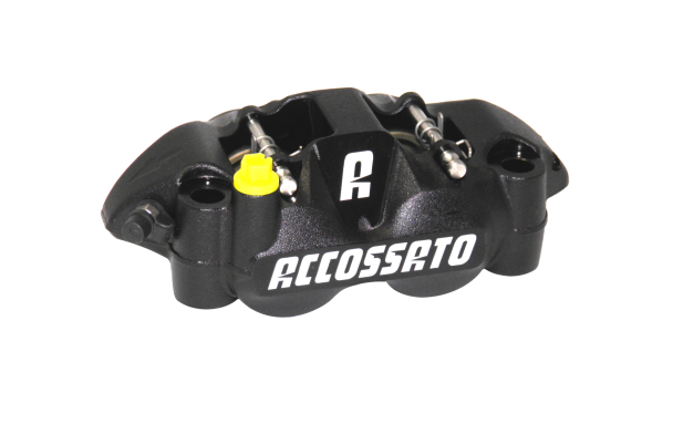 Étrier de frein radial avant ACCOSSATO monobloc forgé gauche noir 108 mm pistons alu plaquettes céramiques - vue 4