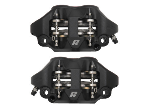 Étriers de frein radial avant ACCOSSATO monobloc forgé noir (paire) avec plaquettes céramiques, entraxe 108 mm, pistons alu - vue 3