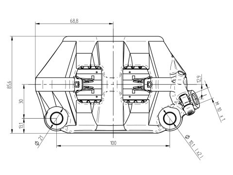 Étriers de frein radial avant ACCOSSATO monobloc forgé noir (paire) avec plaquettes frittées, entraxe 100 mm, pistons alu - vue 4