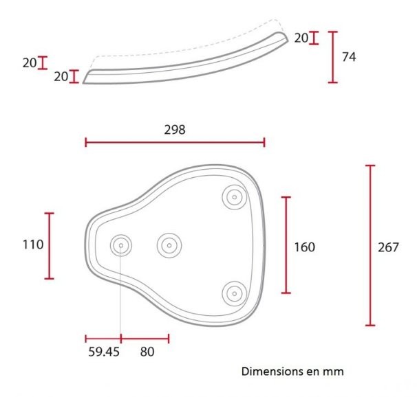 Selle bobber solo marron petite taille C-RACER - vue 2