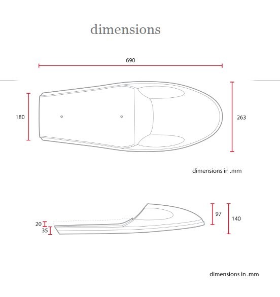 Selle café racer marron C-RACER - vue 2