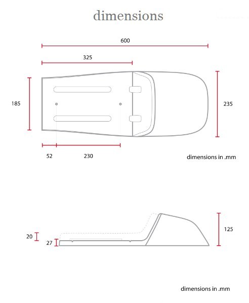 Selle café racer noire C-RACER - vue 2