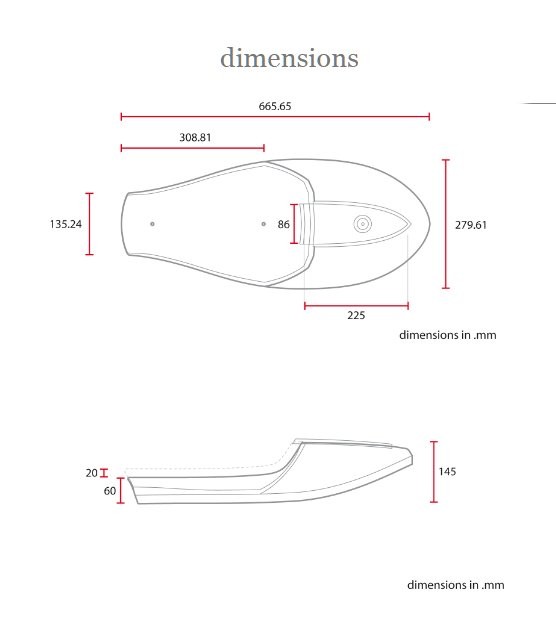 Selle café racer marron C-RACER - vue 2
