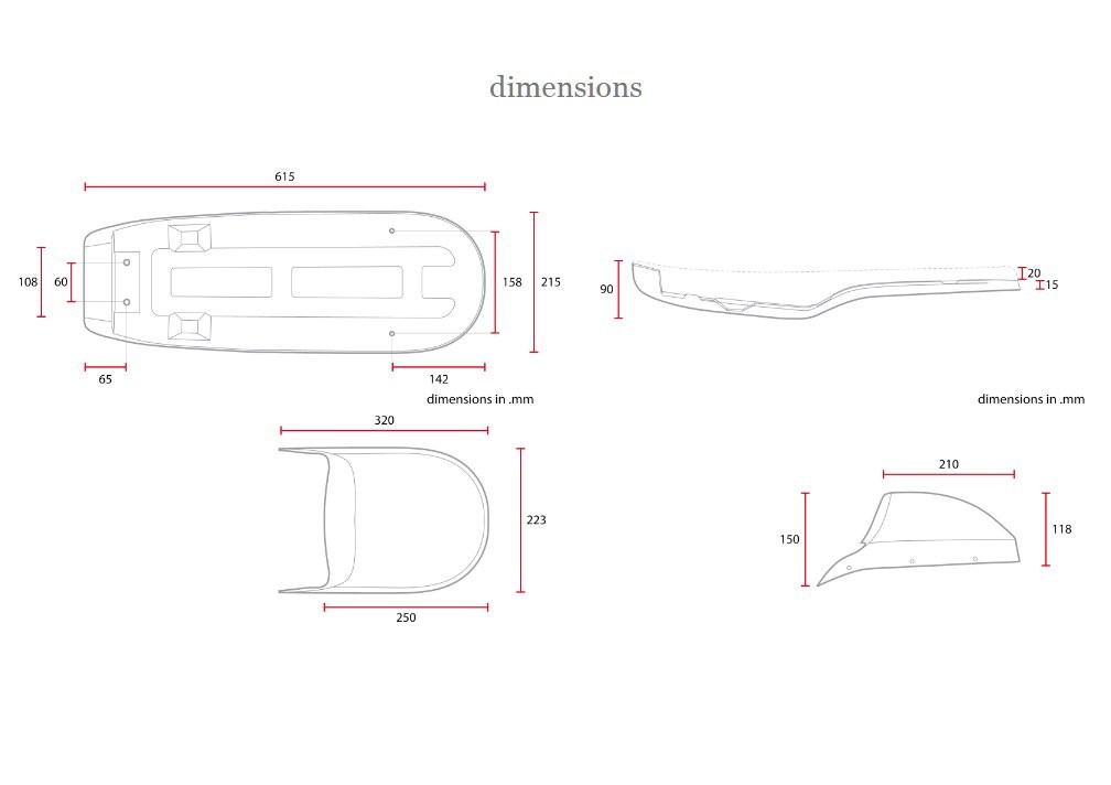 Selle adaptable Honda CX 500 noire C-RACER - vue 2