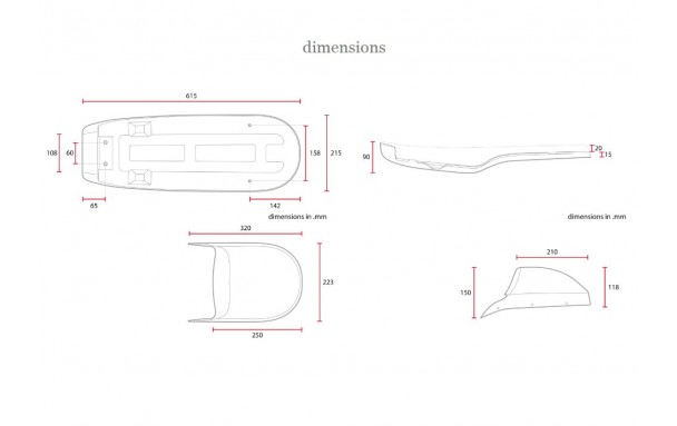Selle adaptable C-RACER Honda CX 500 noire - vue 4