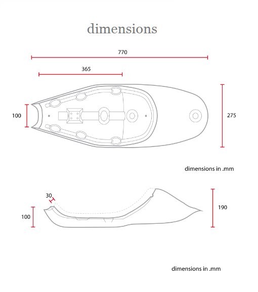 Selle adaptable Harley-Davidson marron C-RACER - vue 3