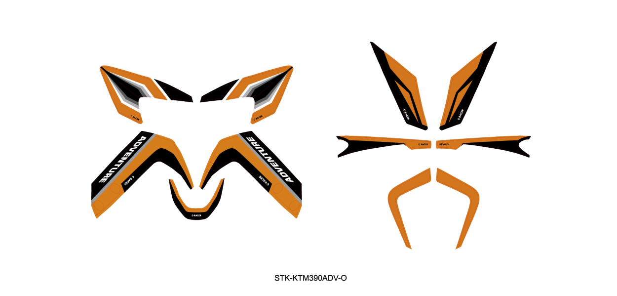 Sticker KTM 390 Adventure C-RACER Orange/Blanc