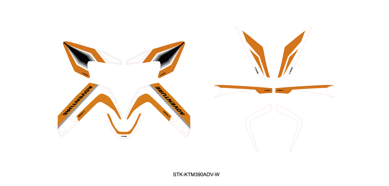 Sticker KTM 390 Adventure C-RACER Orange/Blanc - vue 2