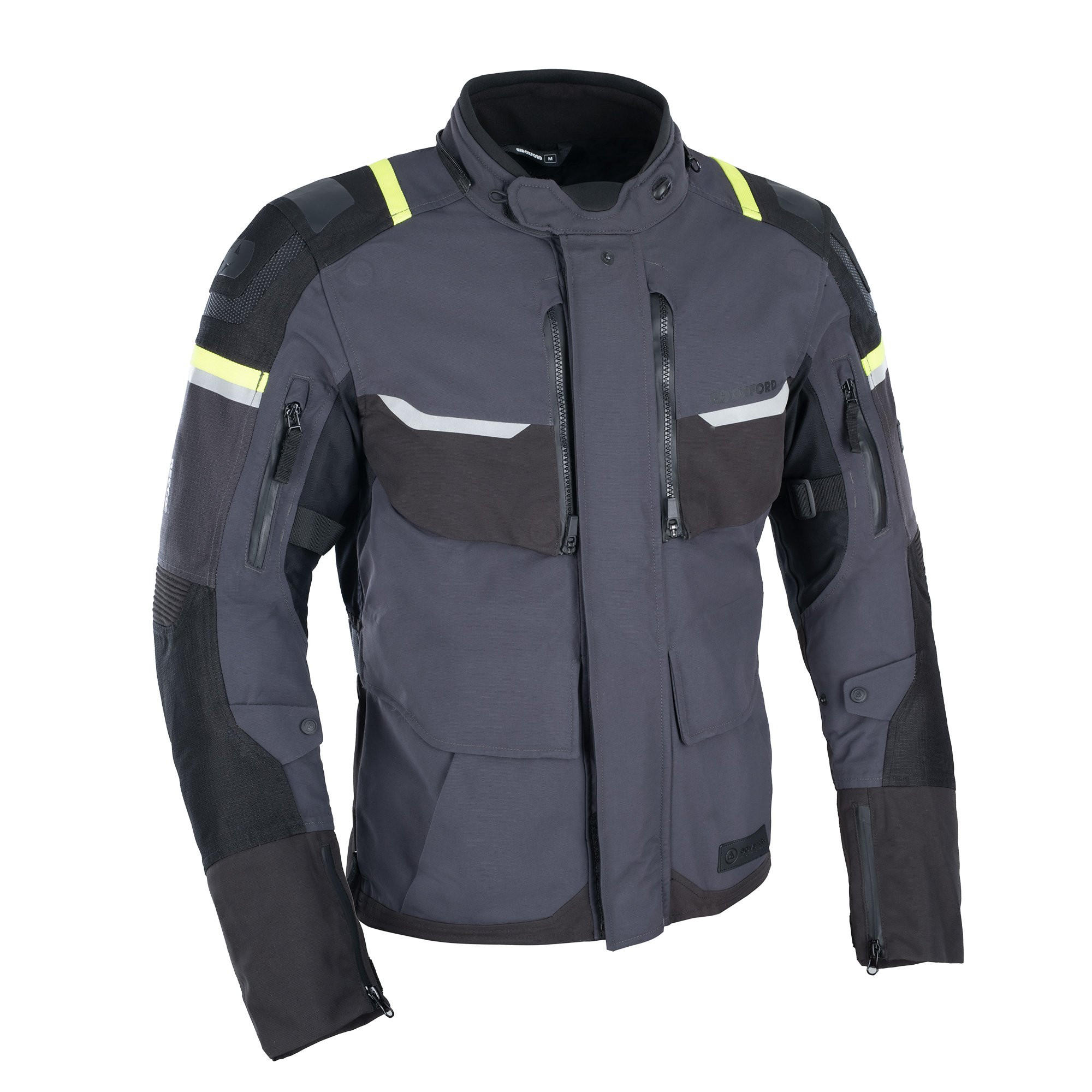 Veste moto OXFORD Stormland D2D MS Gris/Noir/Fluo 5XL Homme