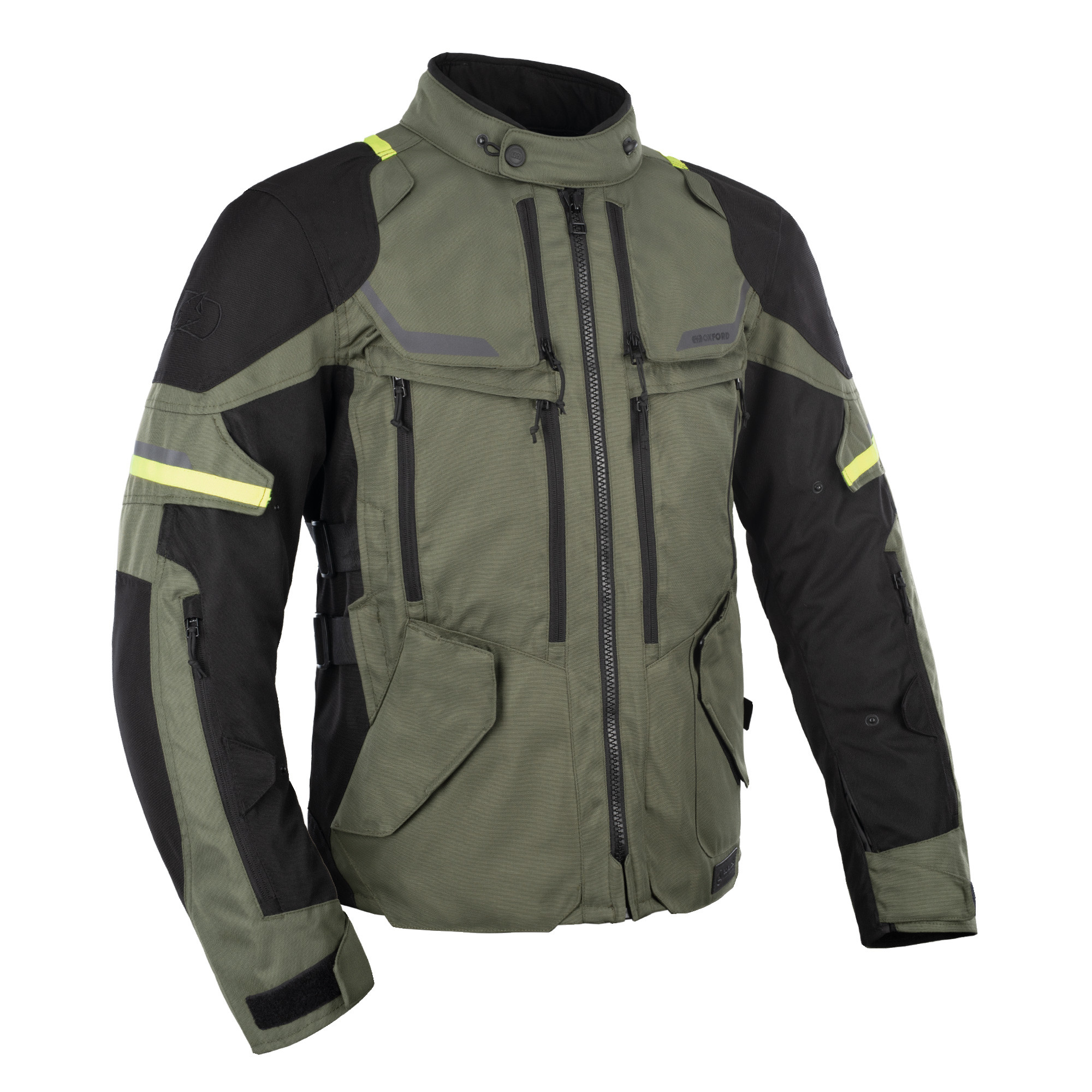 Veste moto Rockland MS Khaki/Noir/Fluo 5XL OXFORD