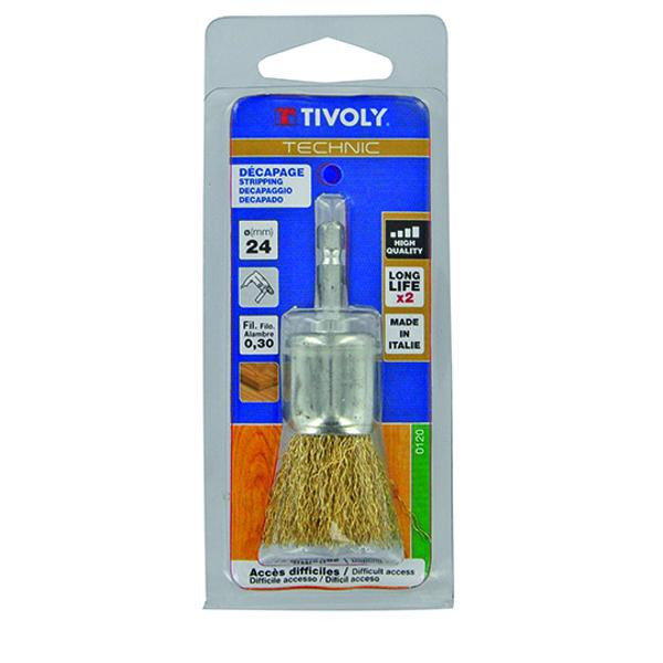 Brosse pinceau Tivoly fil acier laitonné dia.24 - vue 2