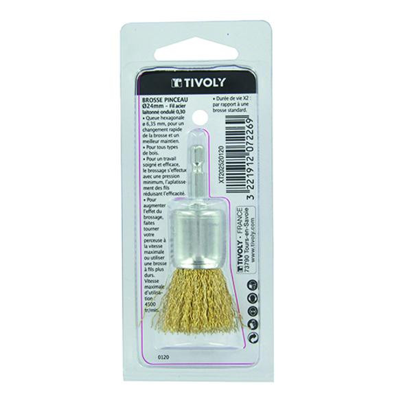 Brosse pinceau Tivoly fil acier laitonné dia.24 - vue 3
