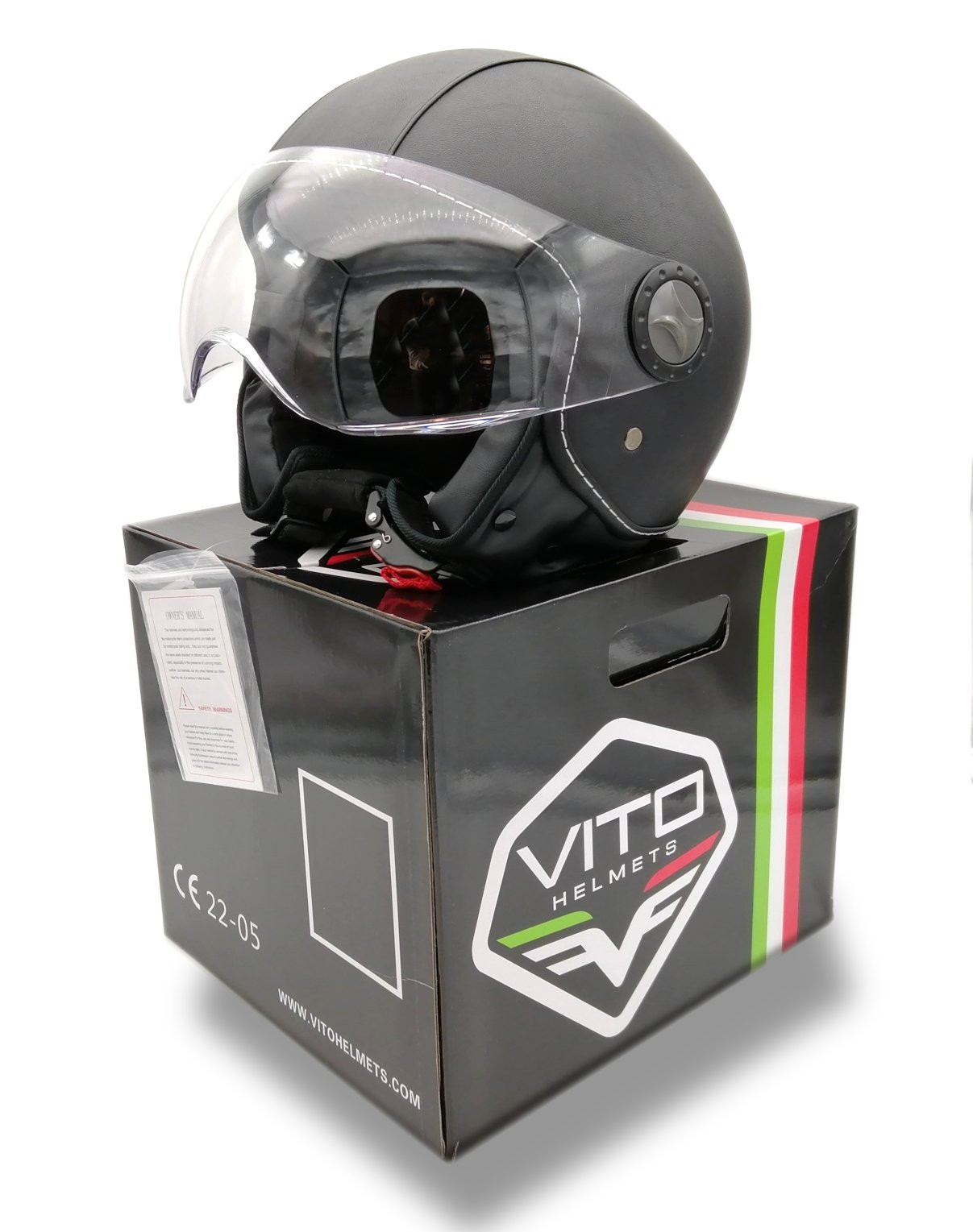 Casque Jet VITO BERLIN Cuir Series Taille XS - vue 2
