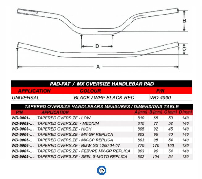 Guidon WRP Pro-bar ø 28.6 MM MX-GP Febvre Replica bleu - vue 3