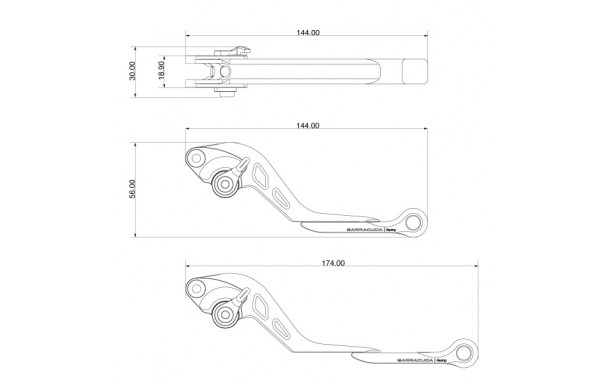 Leviers de freins et embrayages (paire) Yamaha FZ1-N / FZ6-N Barracuda - vue 5