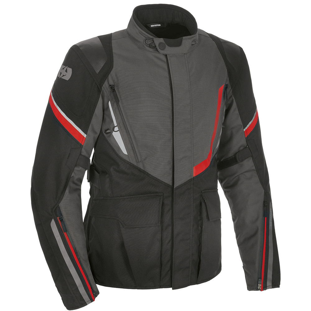 Veste moto OXFORD Montreal 4.0 MS Dry2Dry Noir/Gris/Rouge taille L Homme