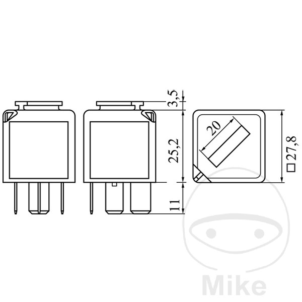 Relais multifonction Bosch 12V 40A 5 broches - vue 5