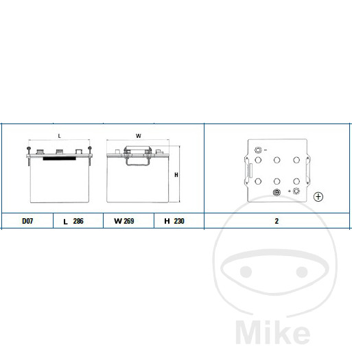 Batterie d'équipement Exide 12V 120A AGM - vue 2