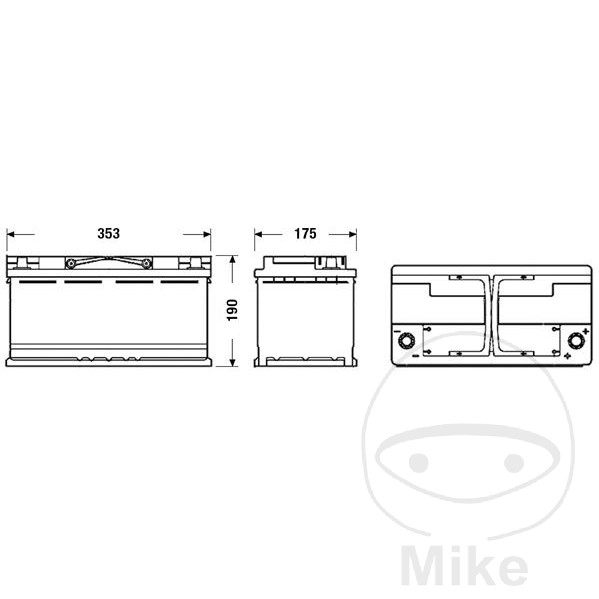 Batterie Exide Equipment 12V 95Ah AGM - vue 2