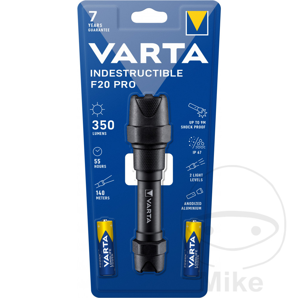 Lampe de poche LED Indestructible F20 Varta avec 2 batteries - vue 2