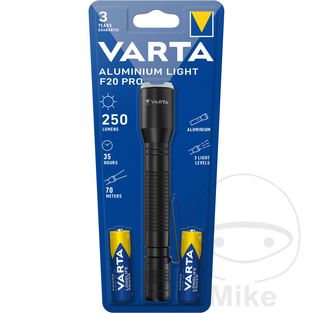 Lampe de poche LED aluminium F20 Pro Varta - Piles AA incluses - vue 2