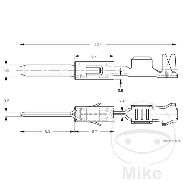 Cosse plate 0,5-1,0 mm 1,6 mm Herth & Buss 50 pièces - vue 2
